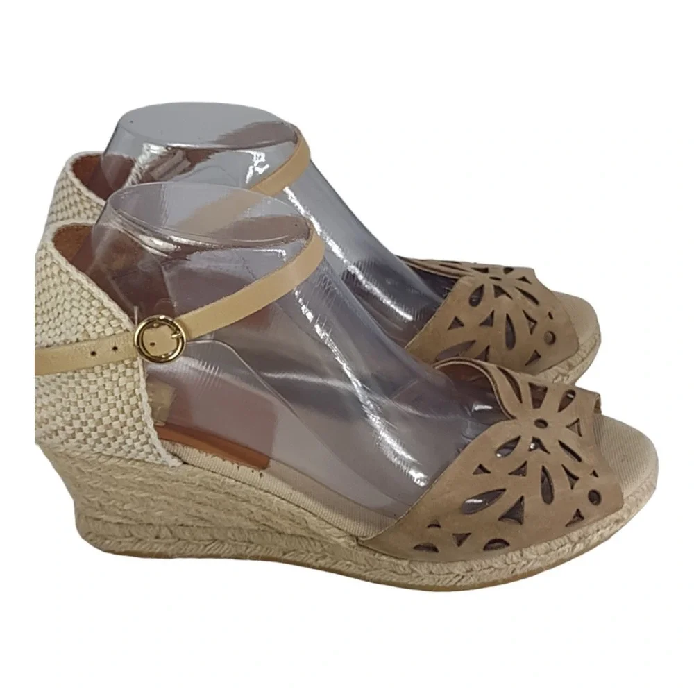 Kanna Women's Shoes Espadrille Wedge Heel‎ Sandals Tan Womens Size EU 40 US 9.5